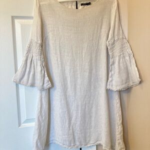 Lungo L’Arno 100% Linen Lagenlook dress size Sm